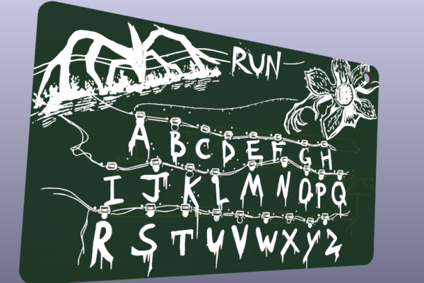 Stranger Things Alphabet Wall PCB Badge