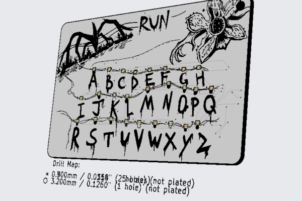 Stranger Things Alphabet Wall PCB Badge